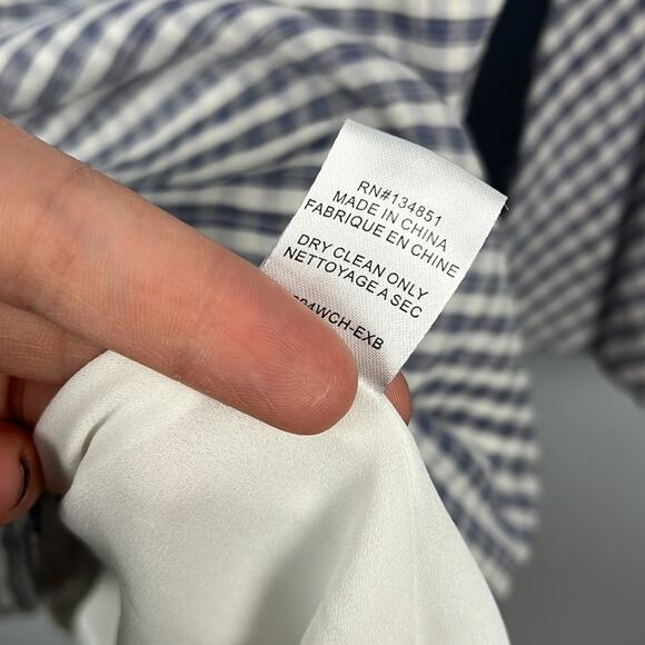 Wayf medium tiered sleeve gingham check off shoulder top - Picture 6 of 9